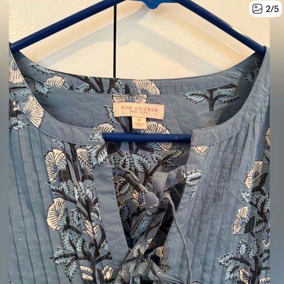 Pink chicken Floral Blue Indira Midi Dress size M - Picture 2 of 5